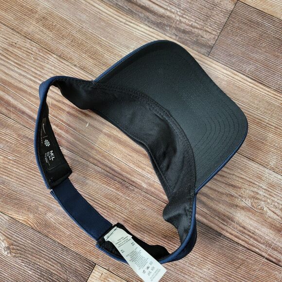 Nike Dri-FIT PACELINE Ace Visor M/L Blue White Swoosh Adjustable Performance Hat - Picture 5 of 9